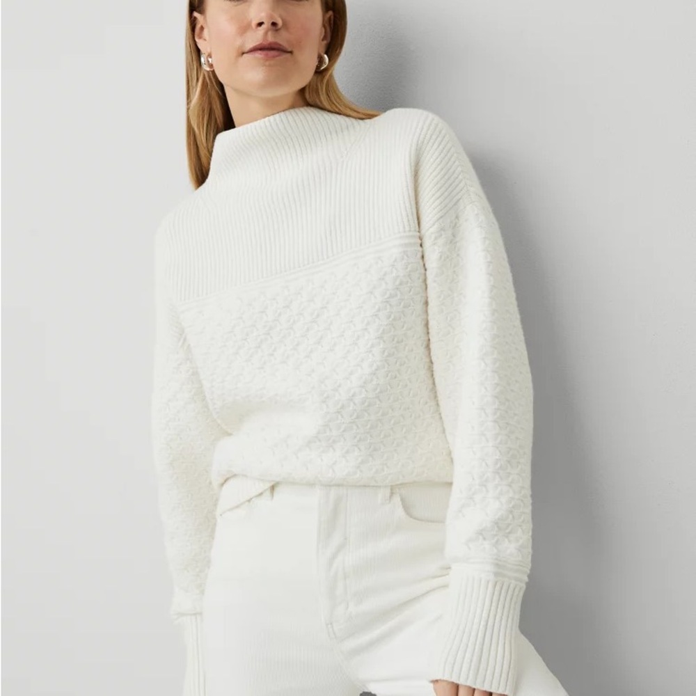 Mixed Stitch Drop Shoulder Sweater